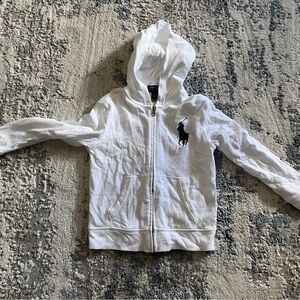Polo by Ralph Lauren white zipper hoodie. Size 5.
